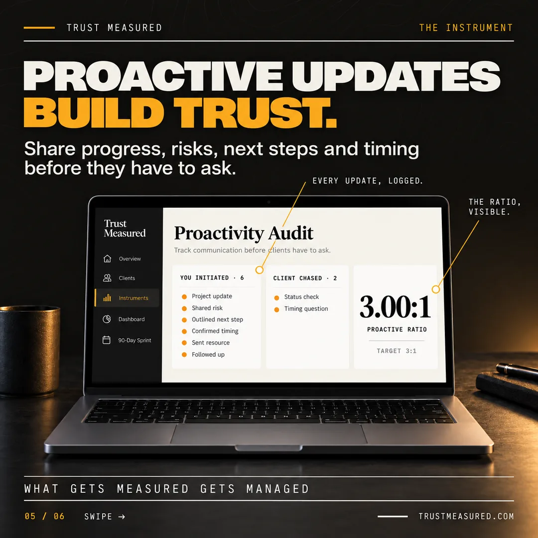 C24, card 5: Proactive updates build trust.