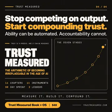 C07, card 4: Stop competing on output. Start compounding trust.
